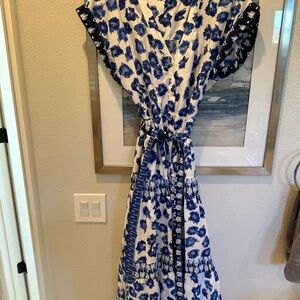 Blue and White Floral Women's Dress
